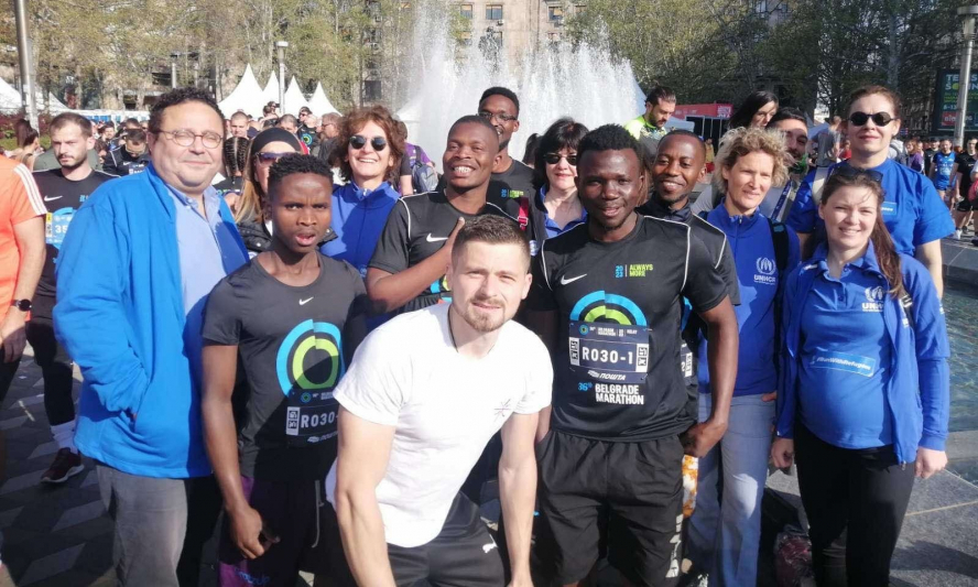 Beneficiaries from Asylum Centre Obrenovac participated in the 36th Belgrade Marathon